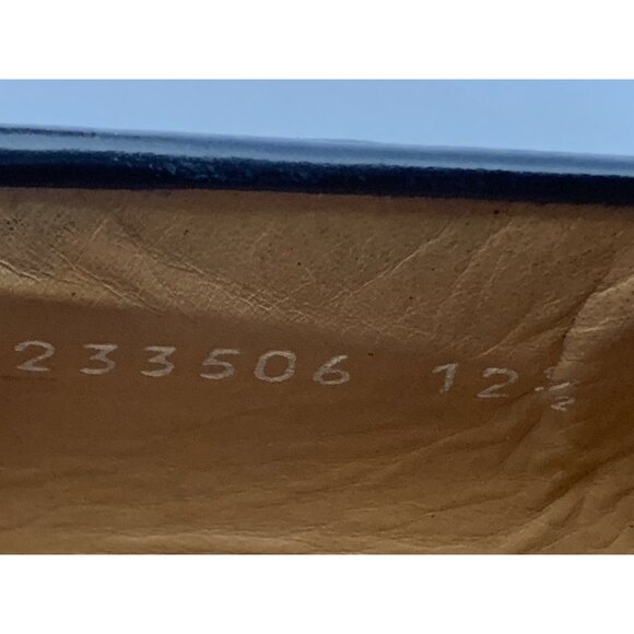 VTG Rare Gucci Men's Black Leather Loafers Size 12.5 Slip On 7453 Sq Logo - Picture 9 of 11